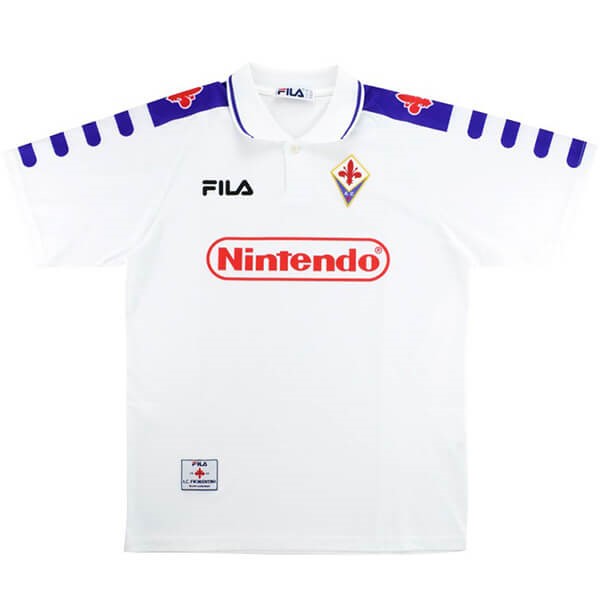 Auswärtstrikot Thailand Fiorentina FILA Retro 1998 1999 Weiß Günstige Fußballtrikots